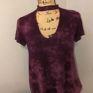 Tie Died Choker Neck Tee
